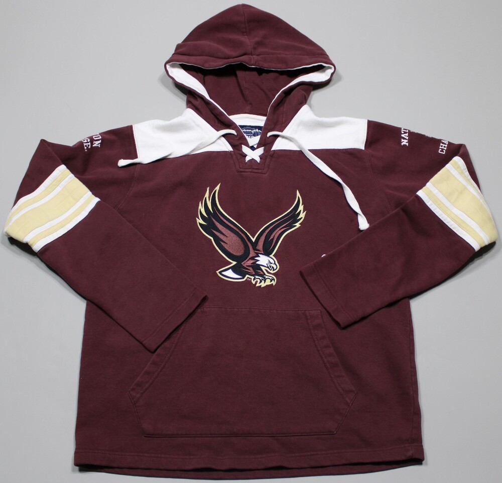 Boston College Eagles Hoodie Mens Small Red NCAA Hockey Champion Lace Up
